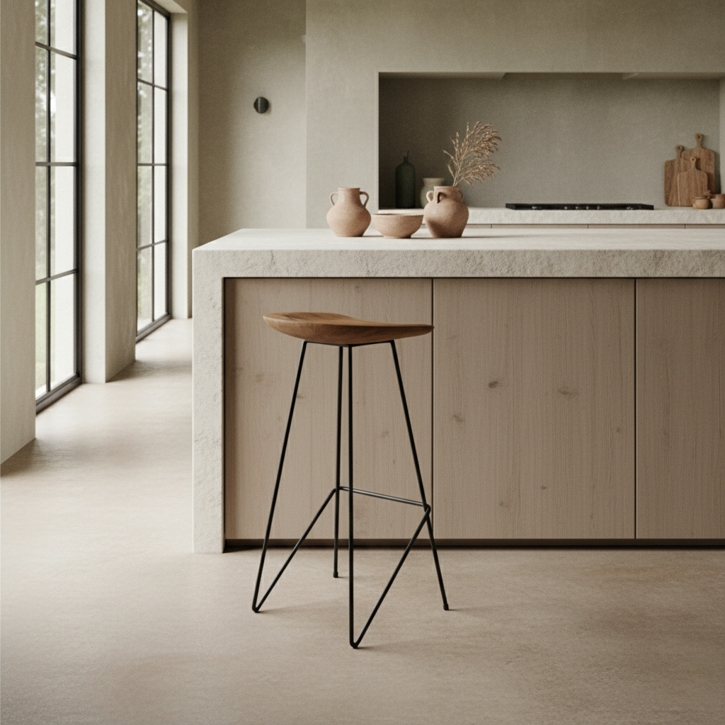 Barkruk Virdel Teak Naturel - Afbeelding 2
