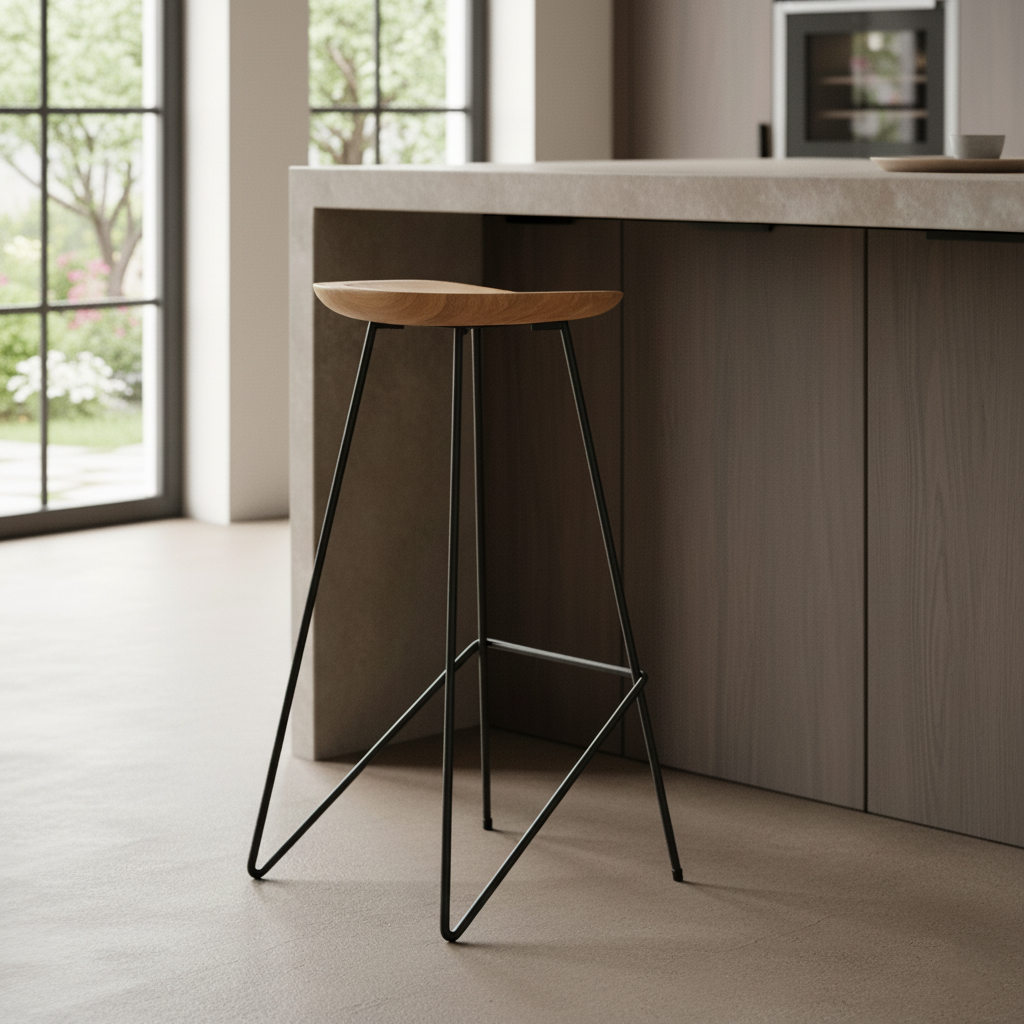 Barkruk Virdel Teak Naturel - Afbeelding 3