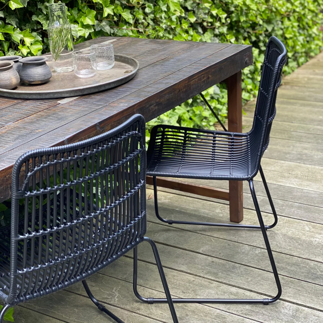 Tuinstoel Haummel naturel hout metaal - Afbeelding 6