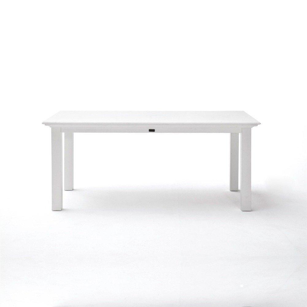 Witte Jauske eettafel van MDF, 180 cm, strak design met royale afmetingen voor de eethoek
