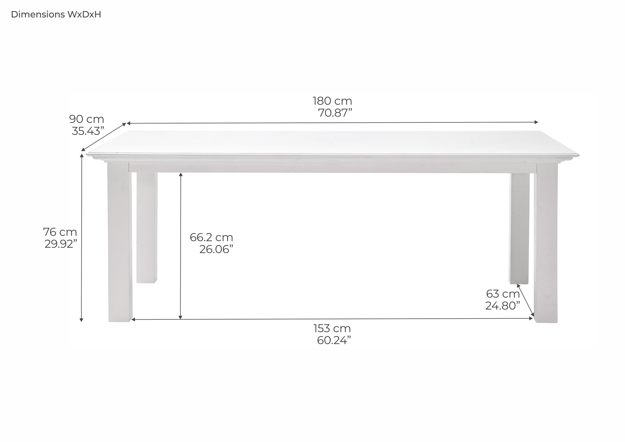 Eettafel Jauske MDF 180 cm - Afbeelding 8
