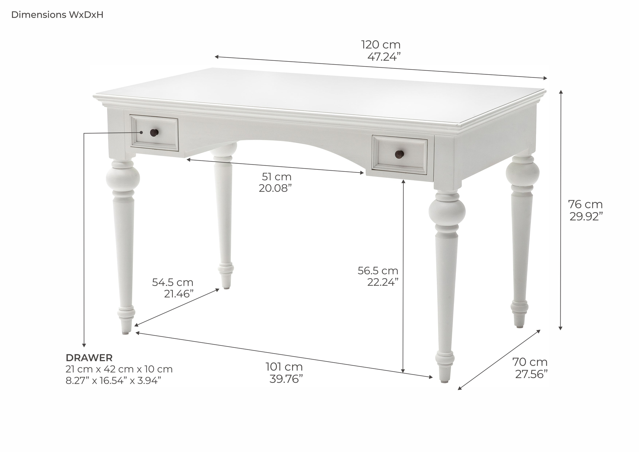 Bureau Deitor MDF 76 cm - Afbeelding 7
