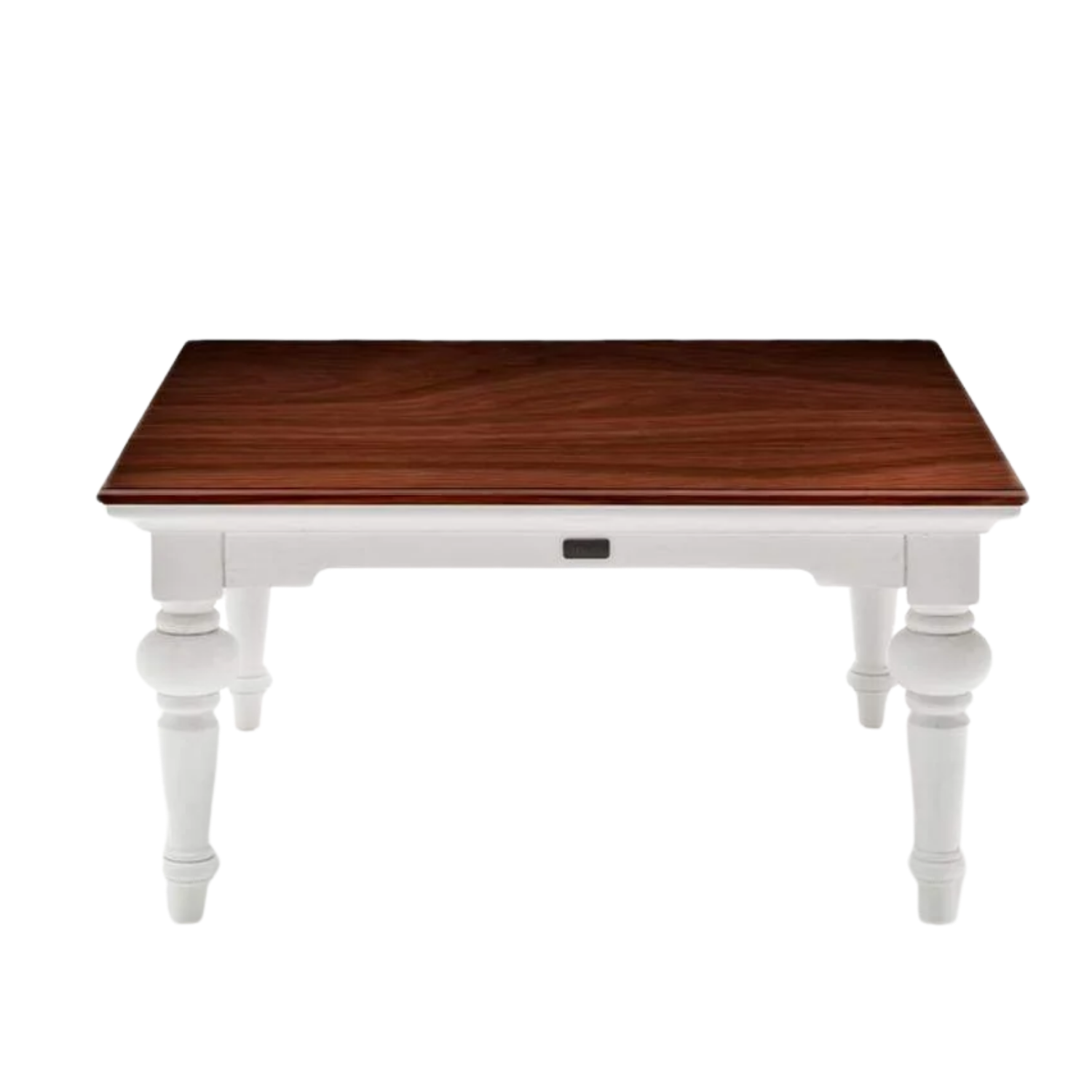 Salontafel Custol MDF met wit onderstel en bruin blad, vierkant 100x100 cm