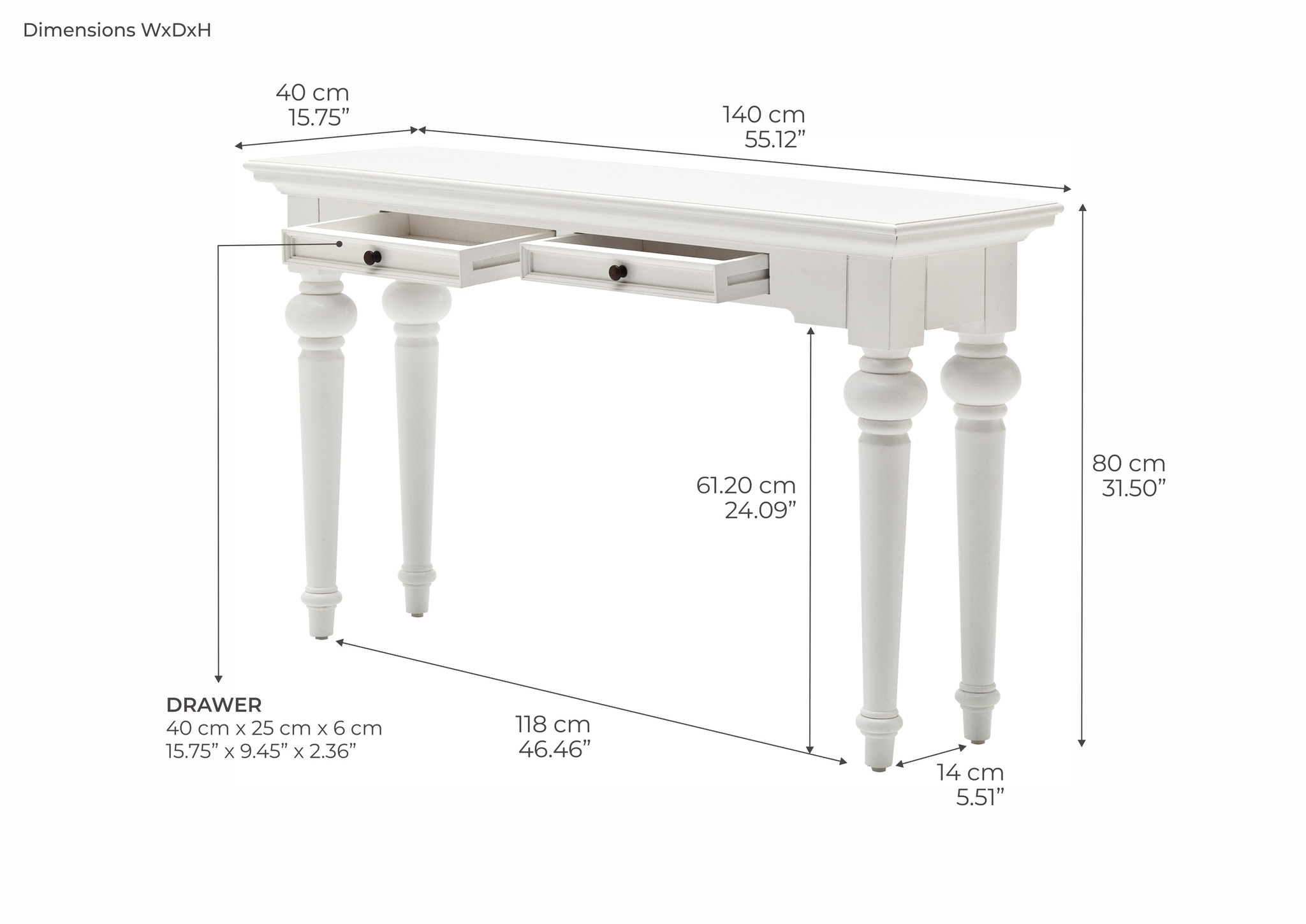 Sidetable Ziedund MDF 140 cm - Afbeelding 9