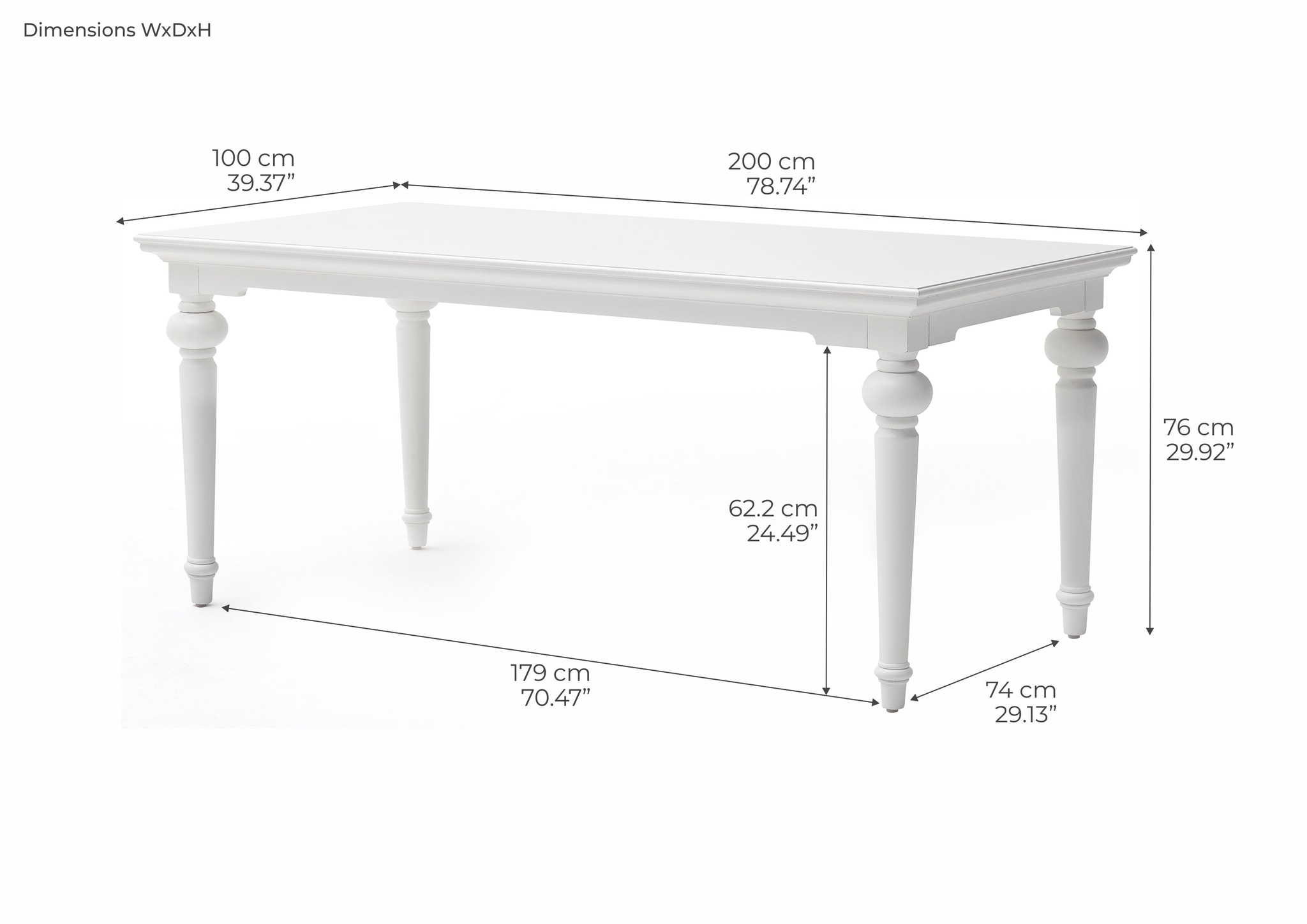 Eettafel Slieldano MDF 200 cm - Afbeelding 16