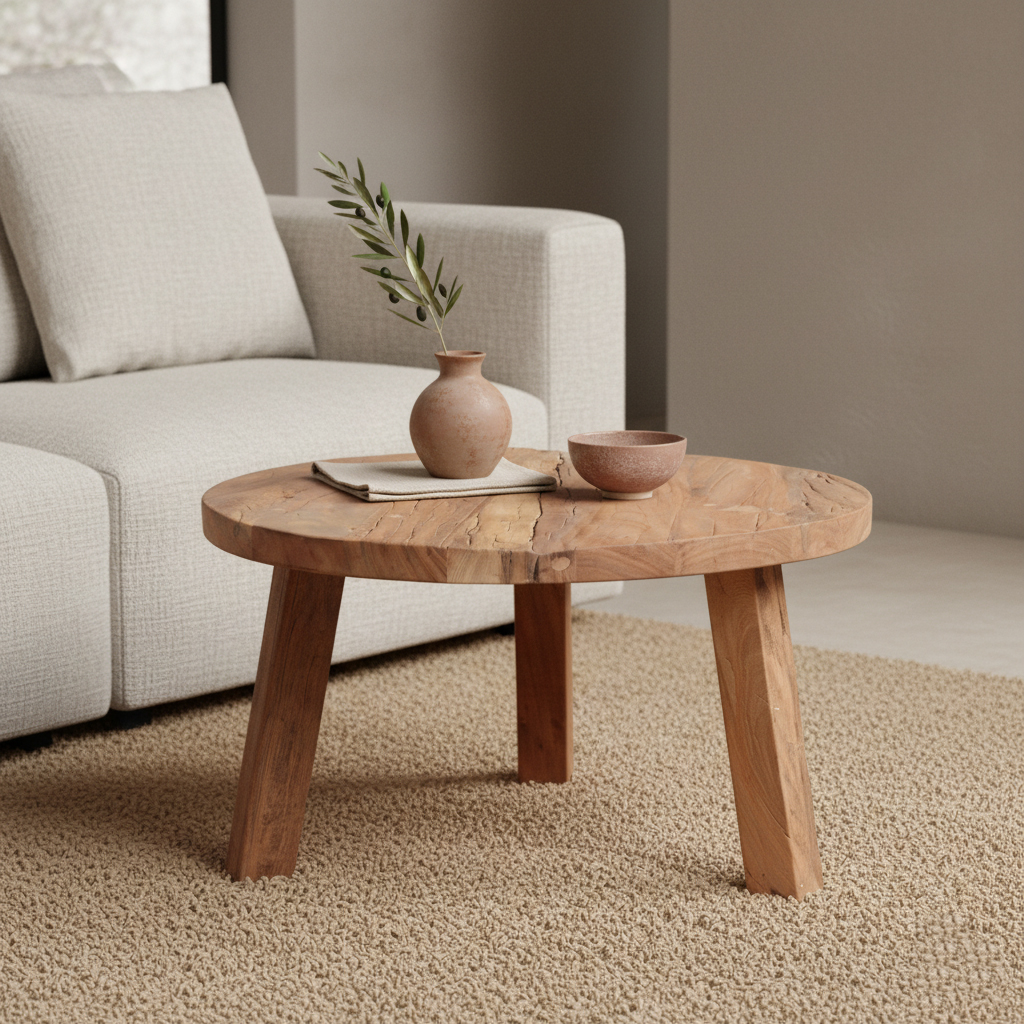 Salontafel Pruller Hout Ø70 cm - Afbeelding 2