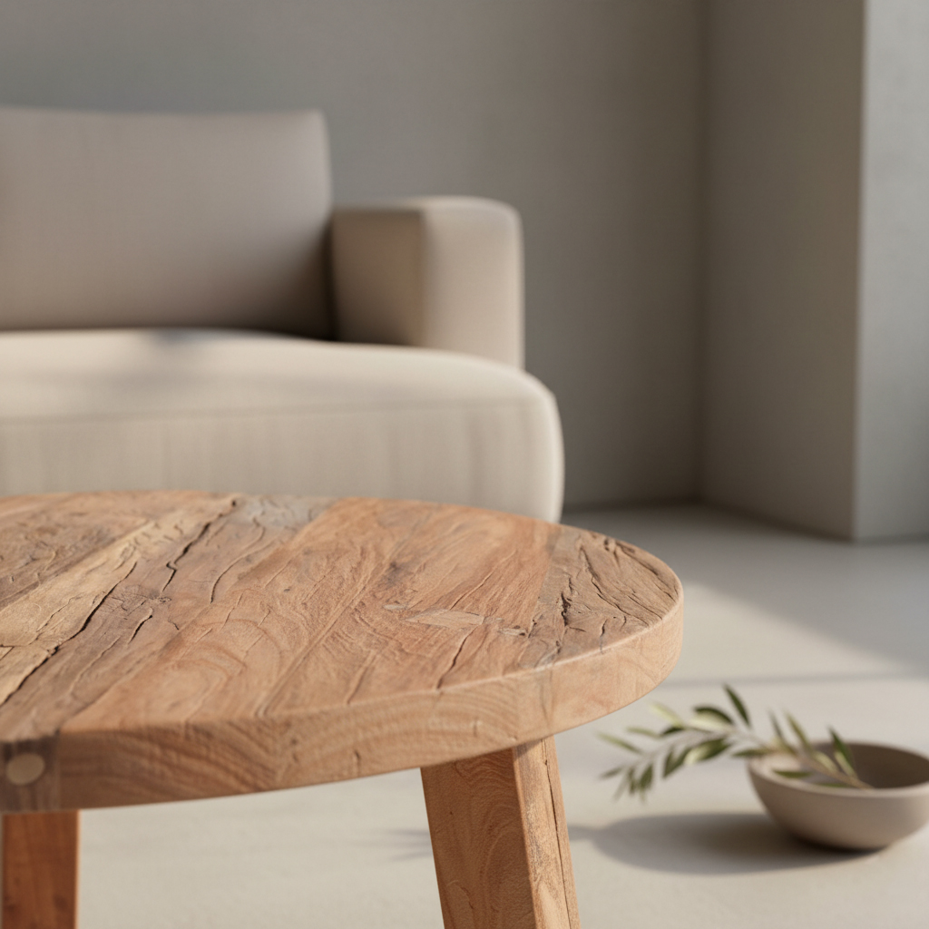 Salontafel Pruller Hout Ø70 cm - Afbeelding 5