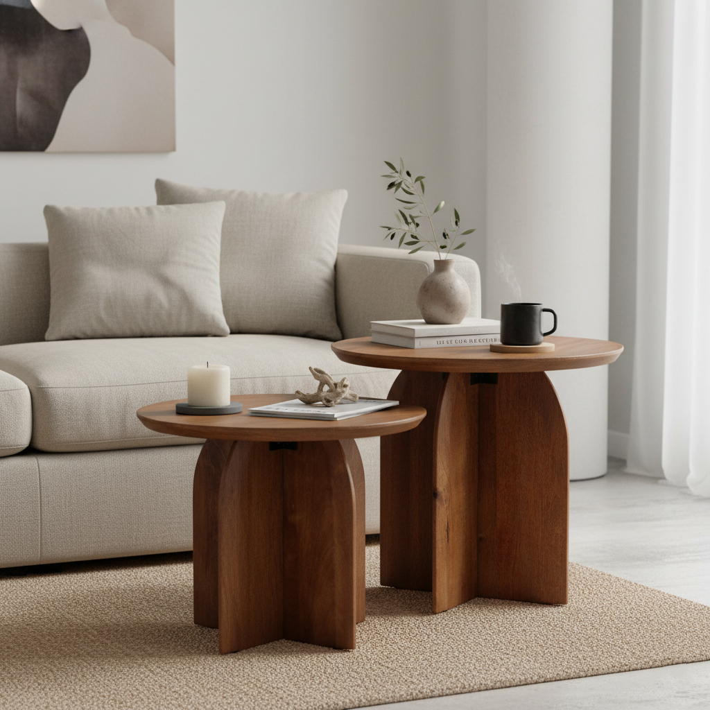 Bijzettafel Greisek Mangohout 50 cm - Afbeelding 4