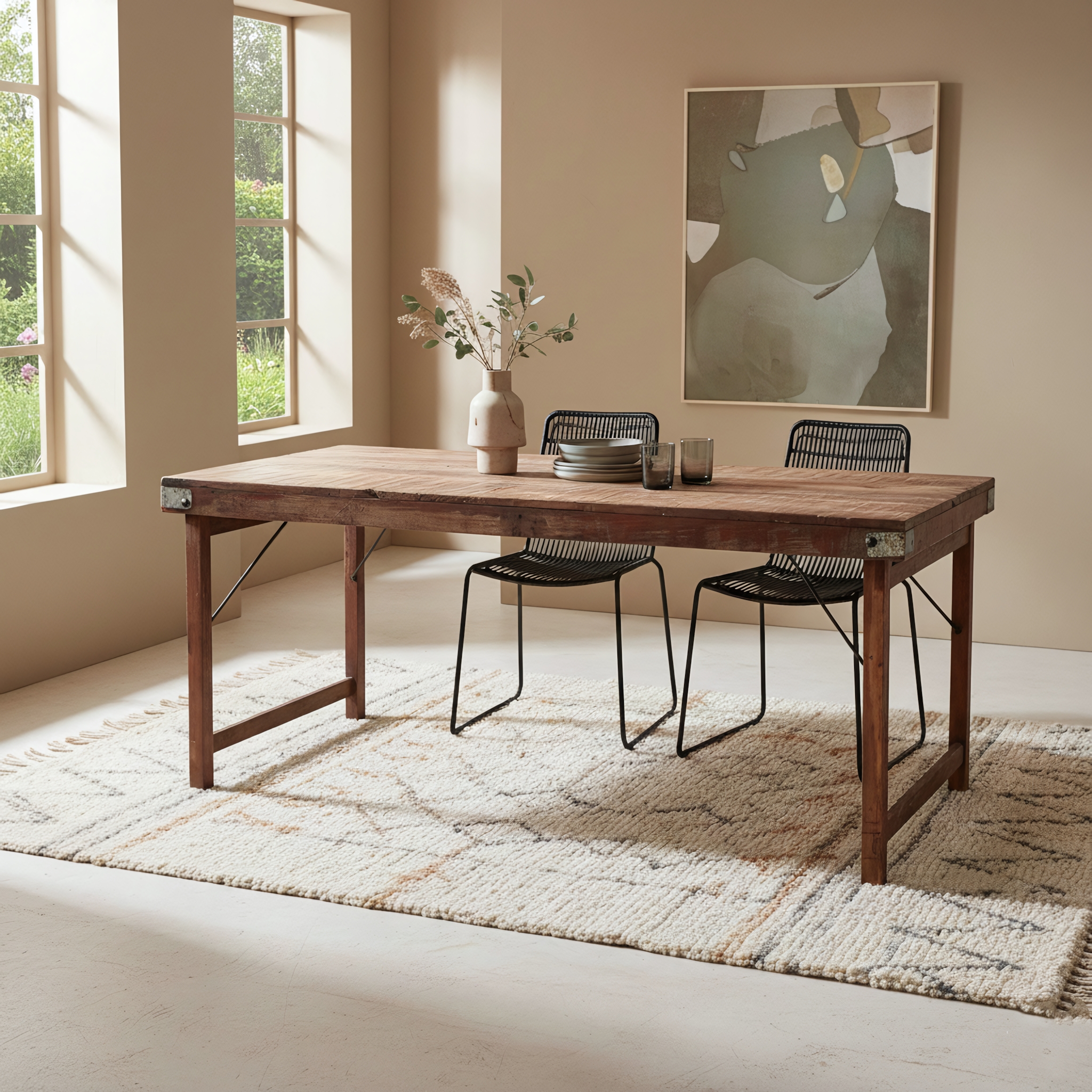 Eettafel Flovia Hout 165x75 cm - Afbeelding 2
