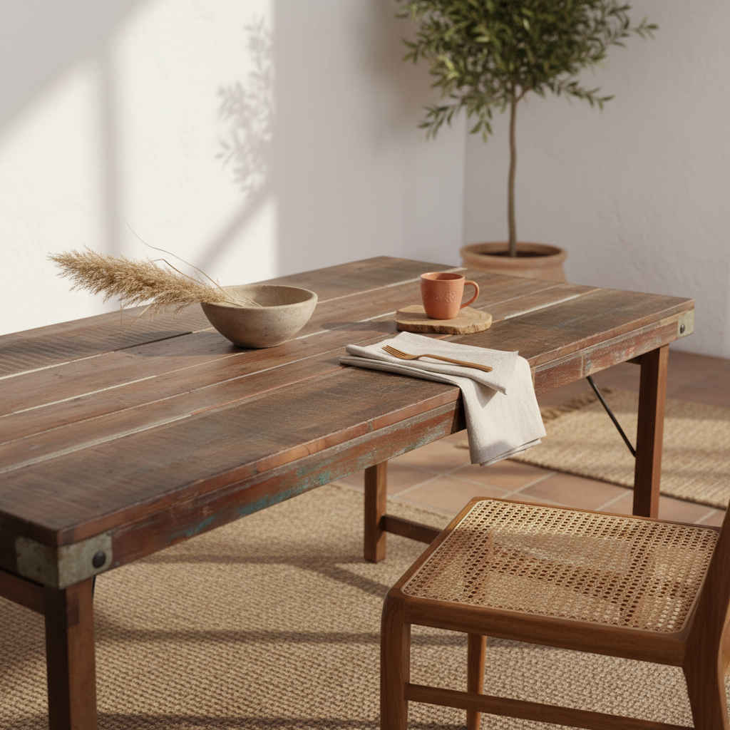 Eettafel Flovia Hout 165x75 cm - Afbeelding 4