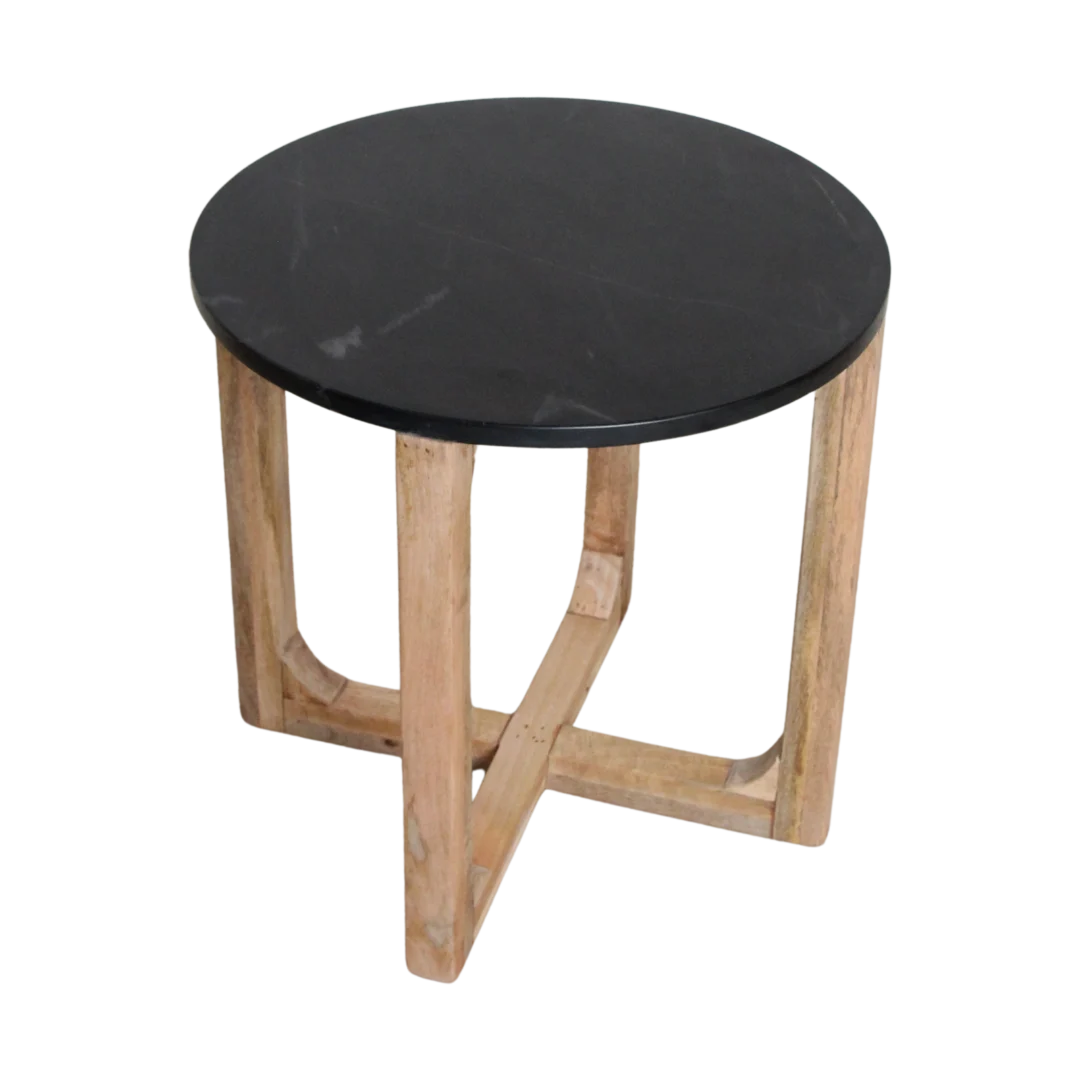 Bijzettafel Paalvek Marmer 50 cm - Afbeelding 5