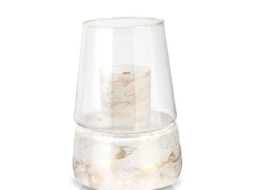 Geurlamp Kannol Transparant met helder glas en subtiele marmerstructuur voor sfeervolle woondecoratie