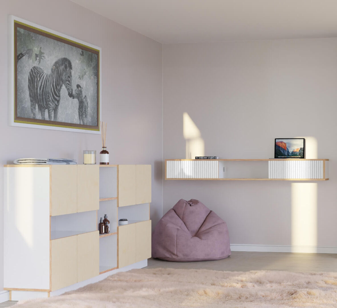 TV-meubel Veendik Wit 150 cm