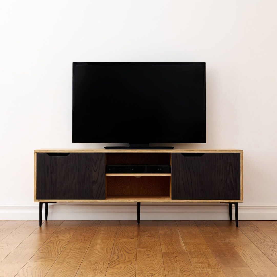 TV-meubel Lesane Zwart 150 cm