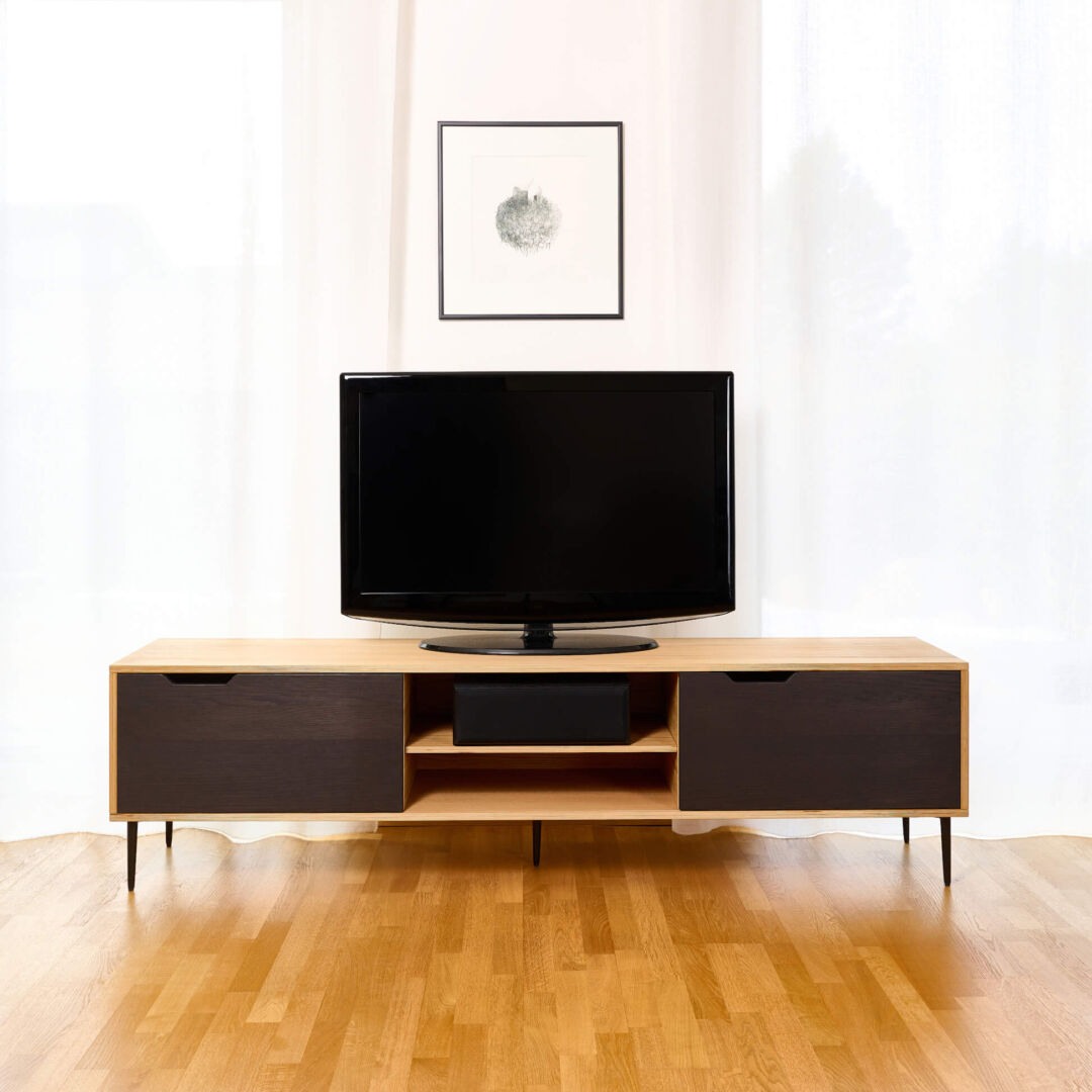 TV-meubel Graskel Zwart 200 cm - Afbeelding 3