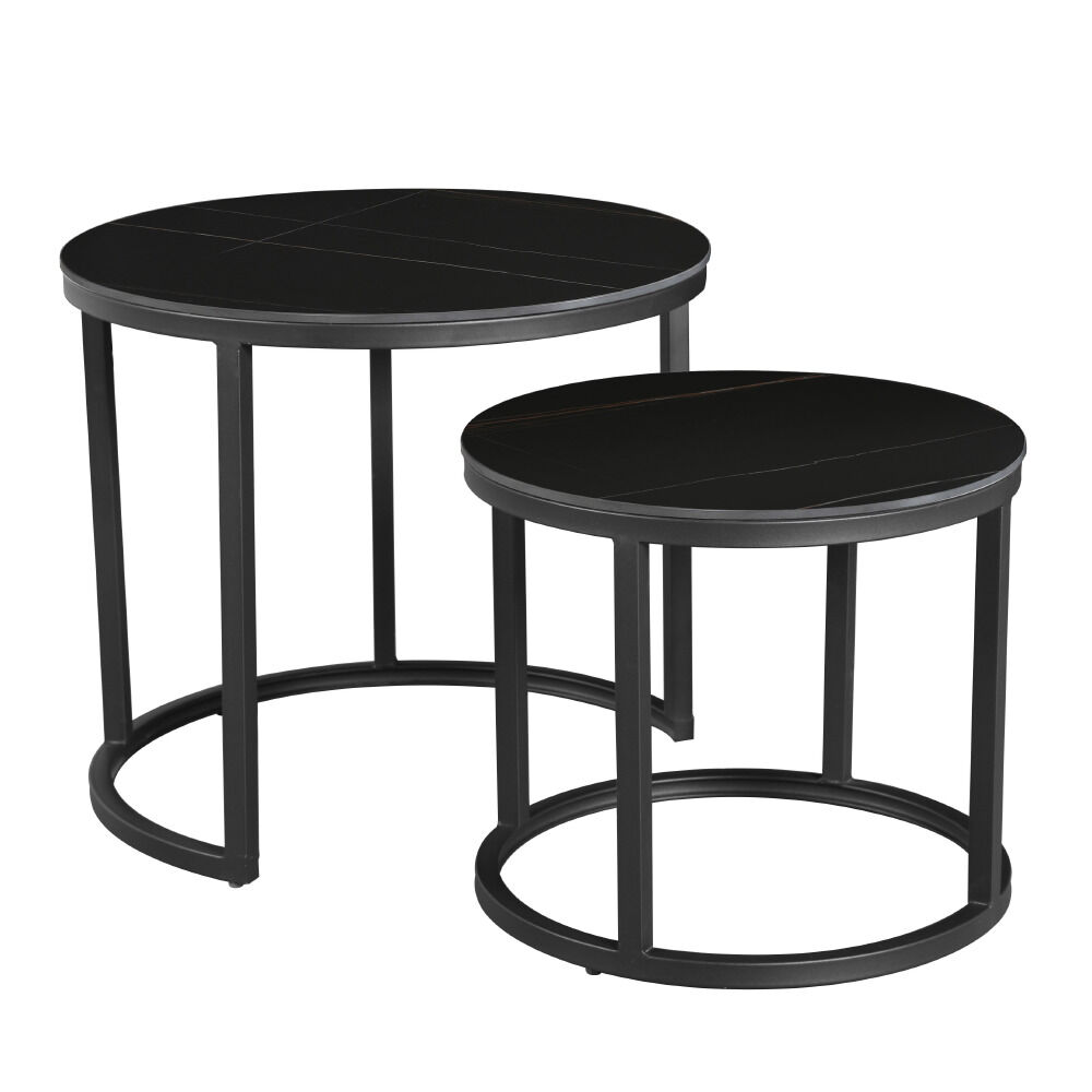 Salontafel Laarel Zwart Ø53 cm - Afbeelding 2