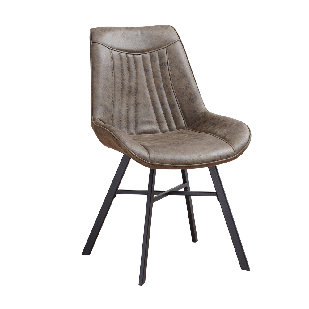 Stoel Geeltoro Groen met comfortabele kuipzitting en zwart metalen frame, stijlvol en robuust
