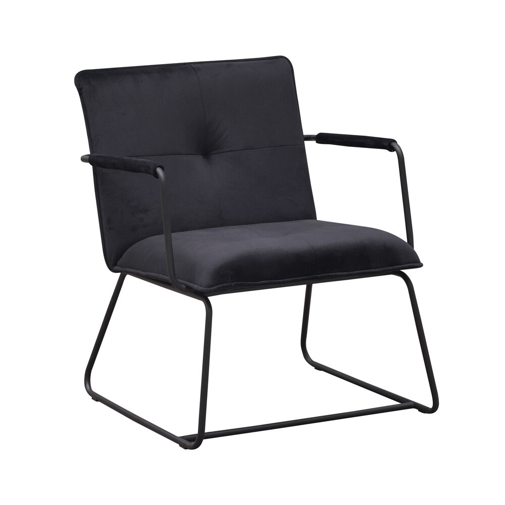 Fauteuil Coltira Velvet Zwart