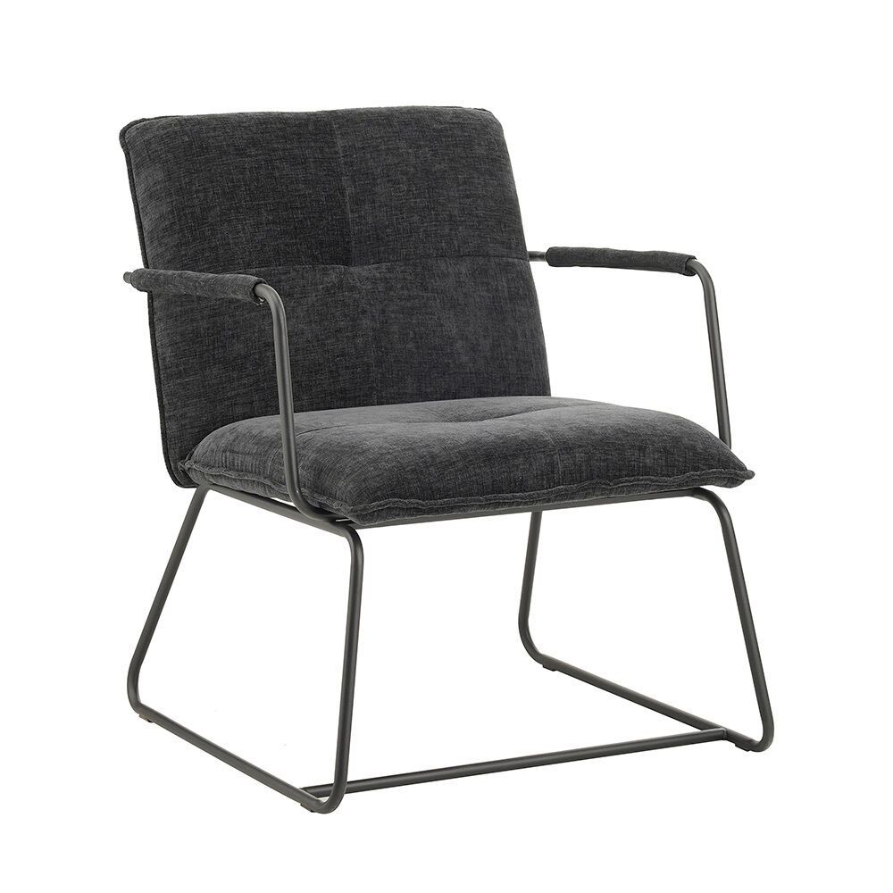 Fauteuil Maavy Chenille Zwart