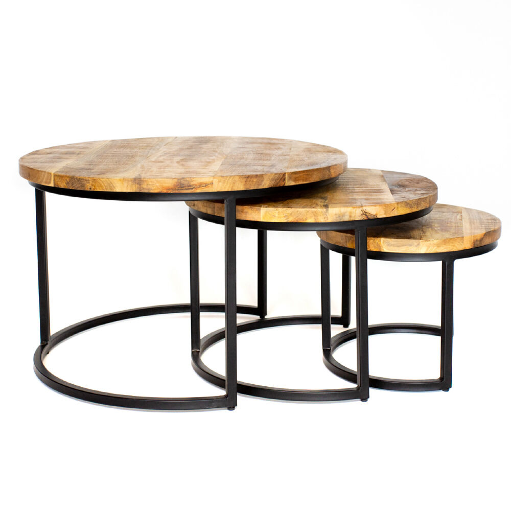Salontafel Siestano Zwart Ø77 cm - Afbeelding 2