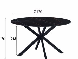 Eettafel Skeivond Zwart