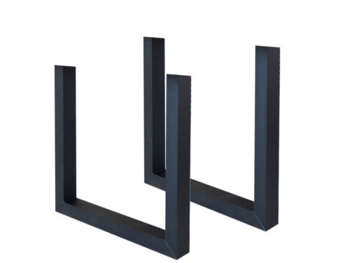 Tafelonderstel Bausia Zwart, set van 2 metalen U-frames voor een moderne eettafelbasis