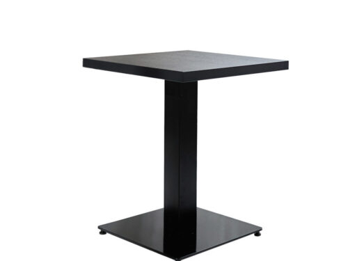 Tafelblad Slidone zwart 70x70 cm met melamineblad en metalen onderstel, compact en strak design