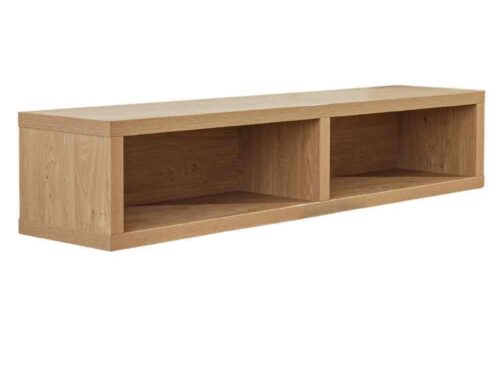 TV-meubel Vaake Eiken zwevend model in eikenlook met twee open vakken en strak, modern design