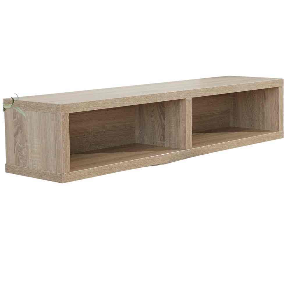 TV-meubel Finnaro eikenlook, zwevend design met twee open vakken en strakke opbergruimte