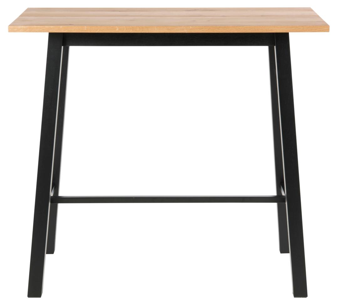 Bartafel Treirdum eikenfineer Ø58 cm met matzwarte poten en strak modern design
