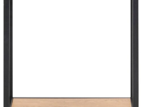 Wandplank Neila MDF 24 cm met matzwart stalen frame en vier planken in matte wilde eik