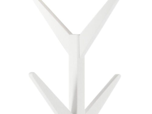 Witte Buzios MDF kapstok met 8 haken en slank modern design voor hal of entree