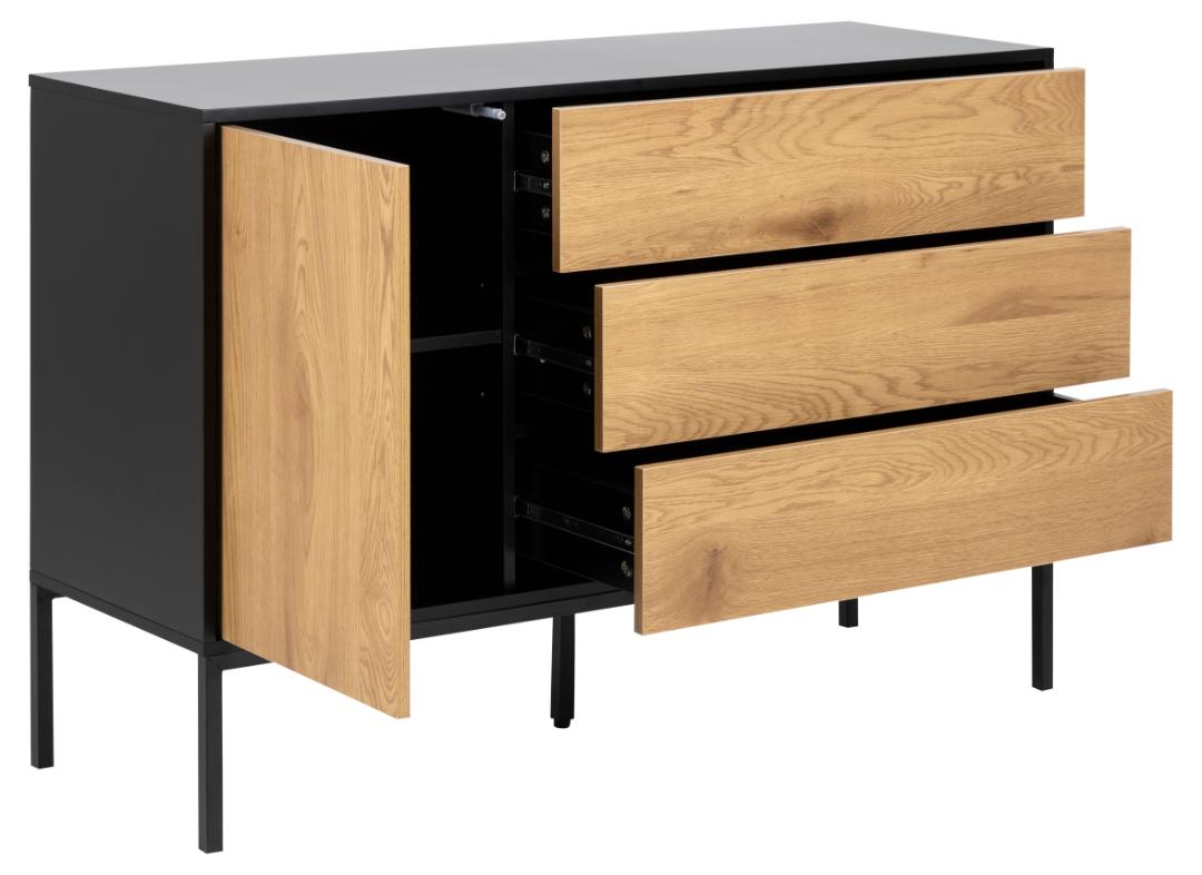 Dressoir Peintano Zwart 120 cm - Afbeelding 2