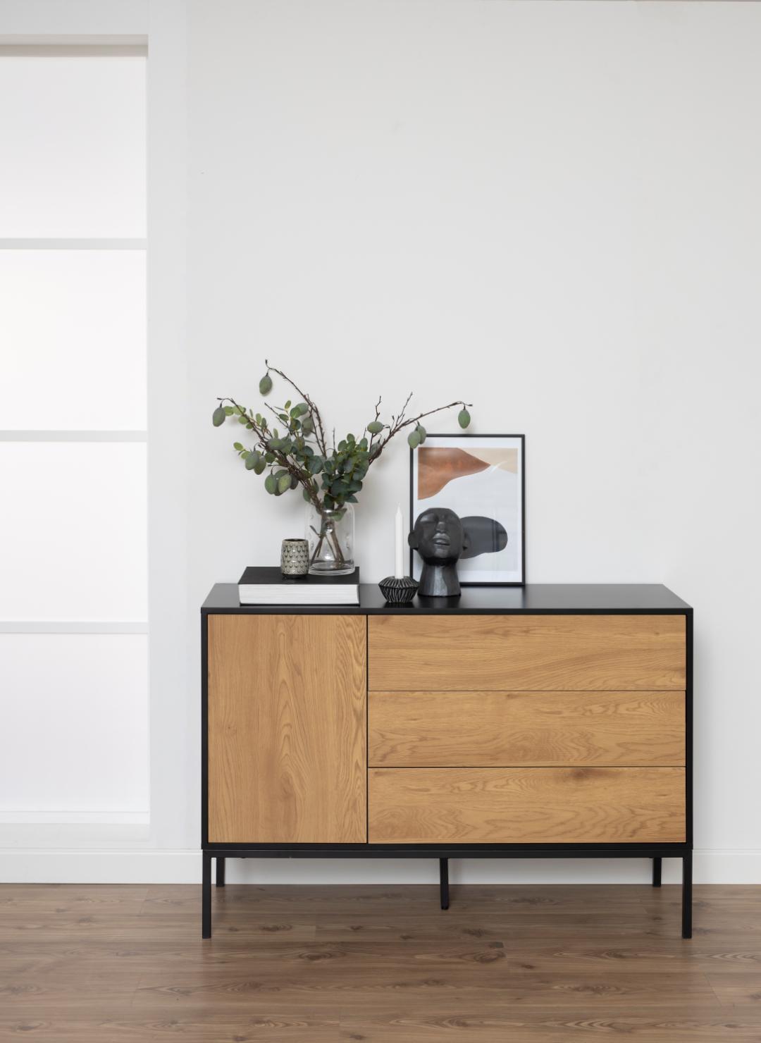 Dressoir Peintano Zwart 120 cm - Afbeelding 8