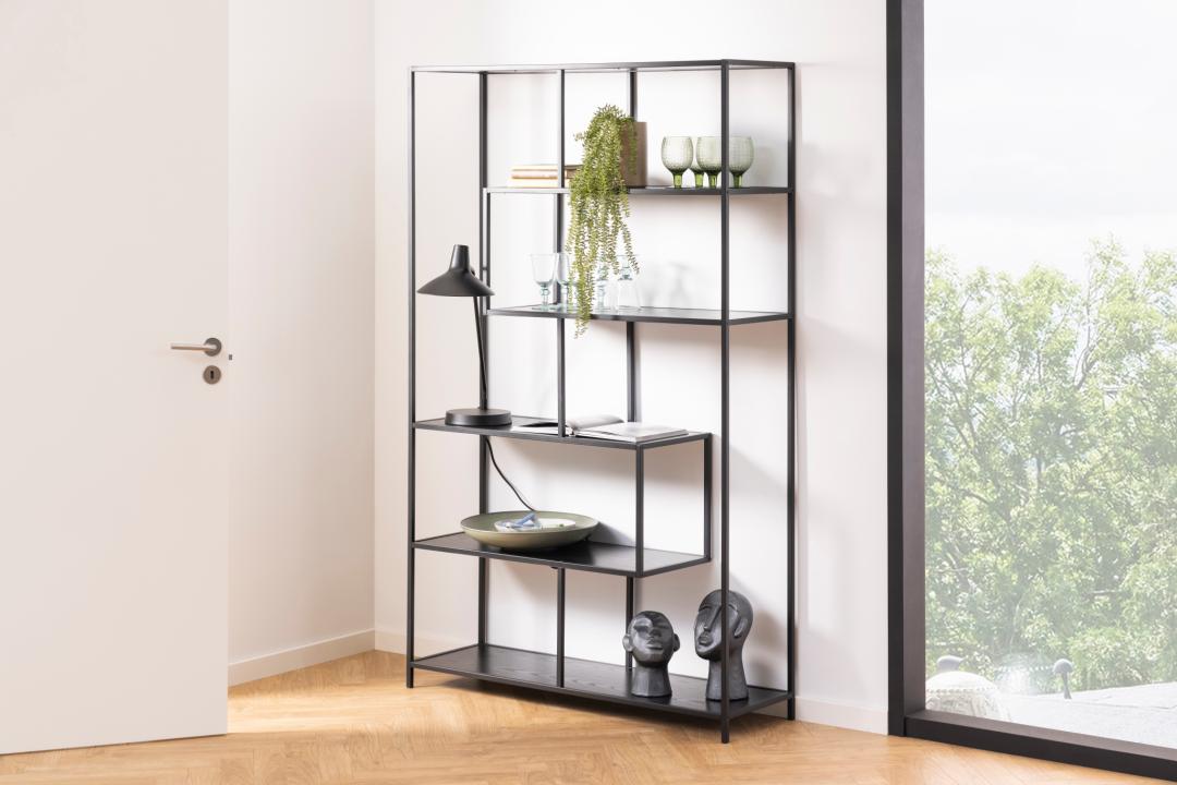 Boekenkast Breindas Zwart 114 cm - Afbeelding 7