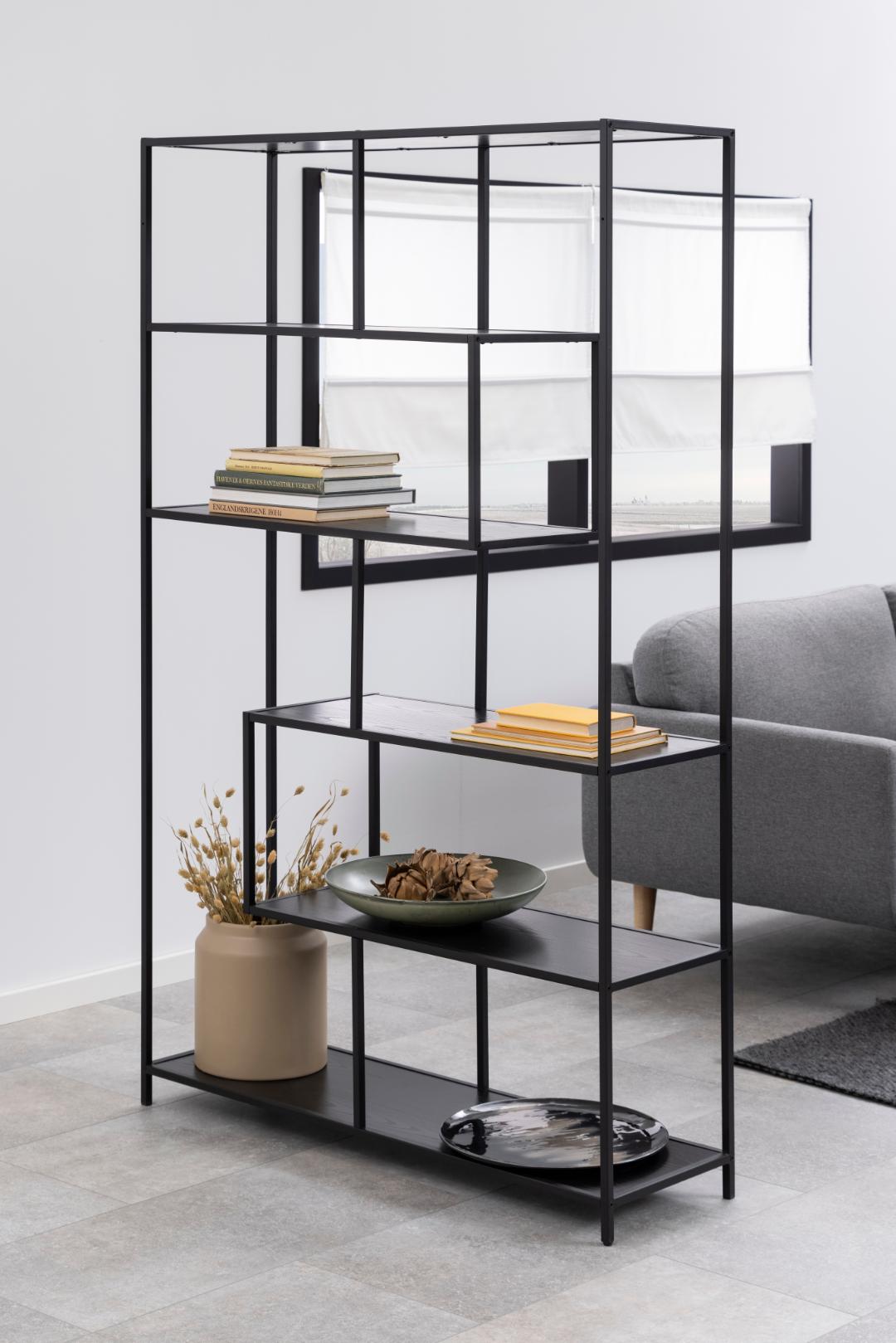 Boekenkast Breindas Zwart 114 cm - Afbeelding 9
