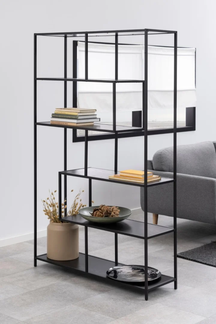 Boekenkast Breindas Zwart 114 cm - Afbeelding 9