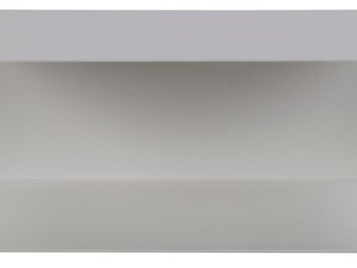 Wandplank Flummira staal wit, rechthoekig met twee schappen en industriële uitstraling, 35 cm