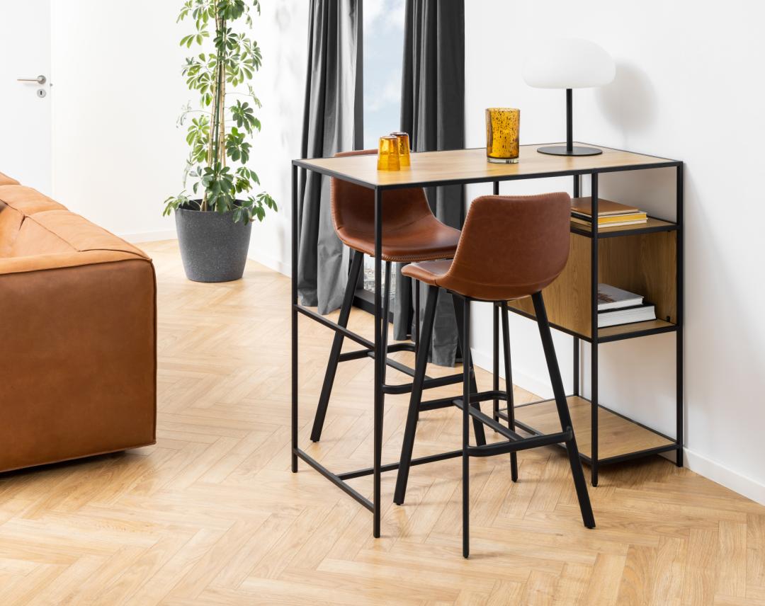 Barkruk Lunnan Kunstleer Bruin - Afbeelding 6