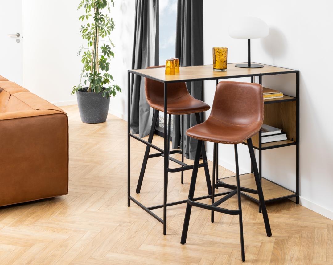 Barkruk Lunnan Kunstleer Bruin - Afbeelding 7