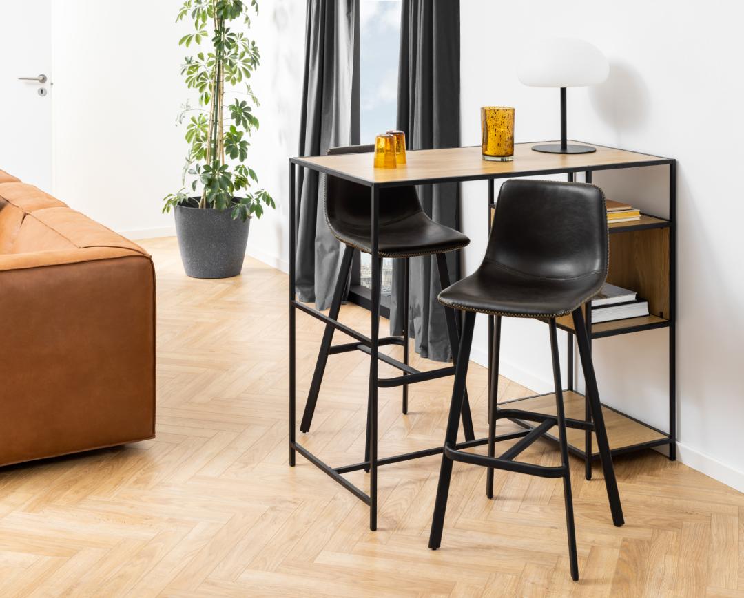 Barkruk Cumora Kunstleer Zwart - Afbeelding 7