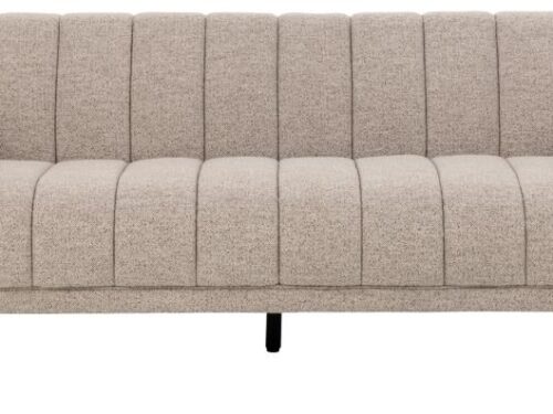 Bank Vauste beige 3-zitsbank met Monza stof en zwarte rubberhouten poten