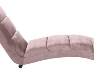 Chaise longue Halino oudroze Vic stof met elegante gebogen vorm en stevige, comfortabele zitting