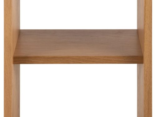 Nachtkastje Trooran Naturel 45 cm, eikenfineer met open opbergruimte en warme natuurlijke eikenkleur