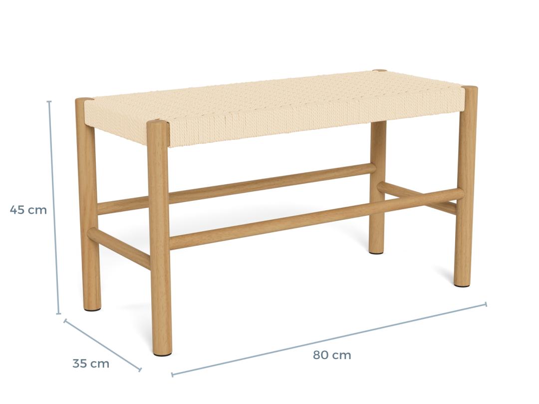 Bank Klovund Hout Wit - Afbeelding 8