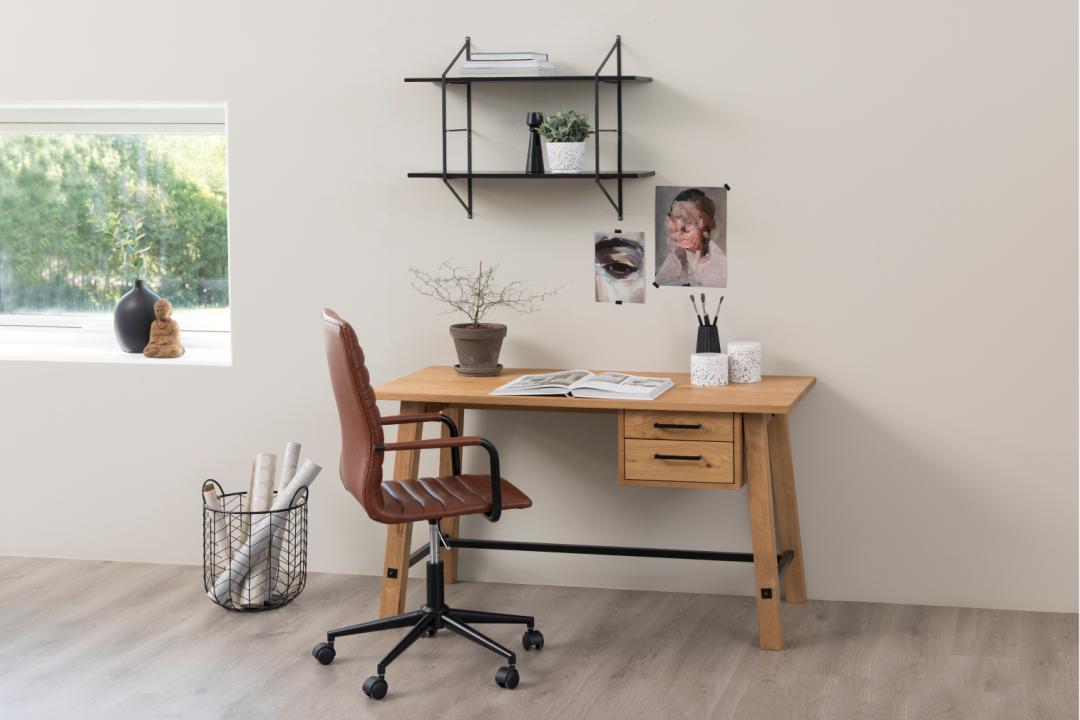 Bureaustoel Saaltella Kunstleer Bruin - Afbeelding 8