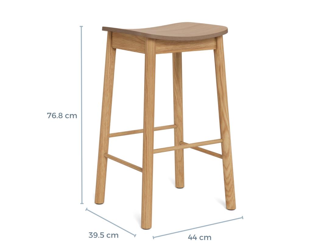 Barkruk Klordea Hout Naturel - Afbeelding 8