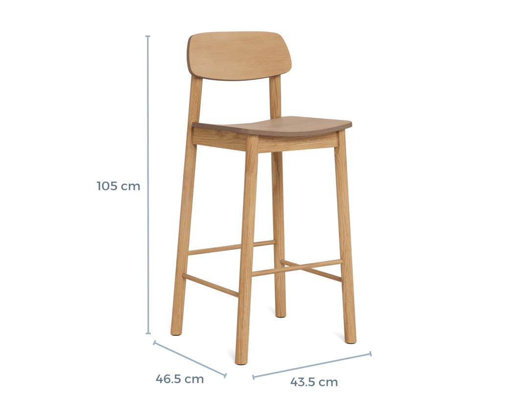 Barkruk Nellond Hout Naturel - Afbeelding 8