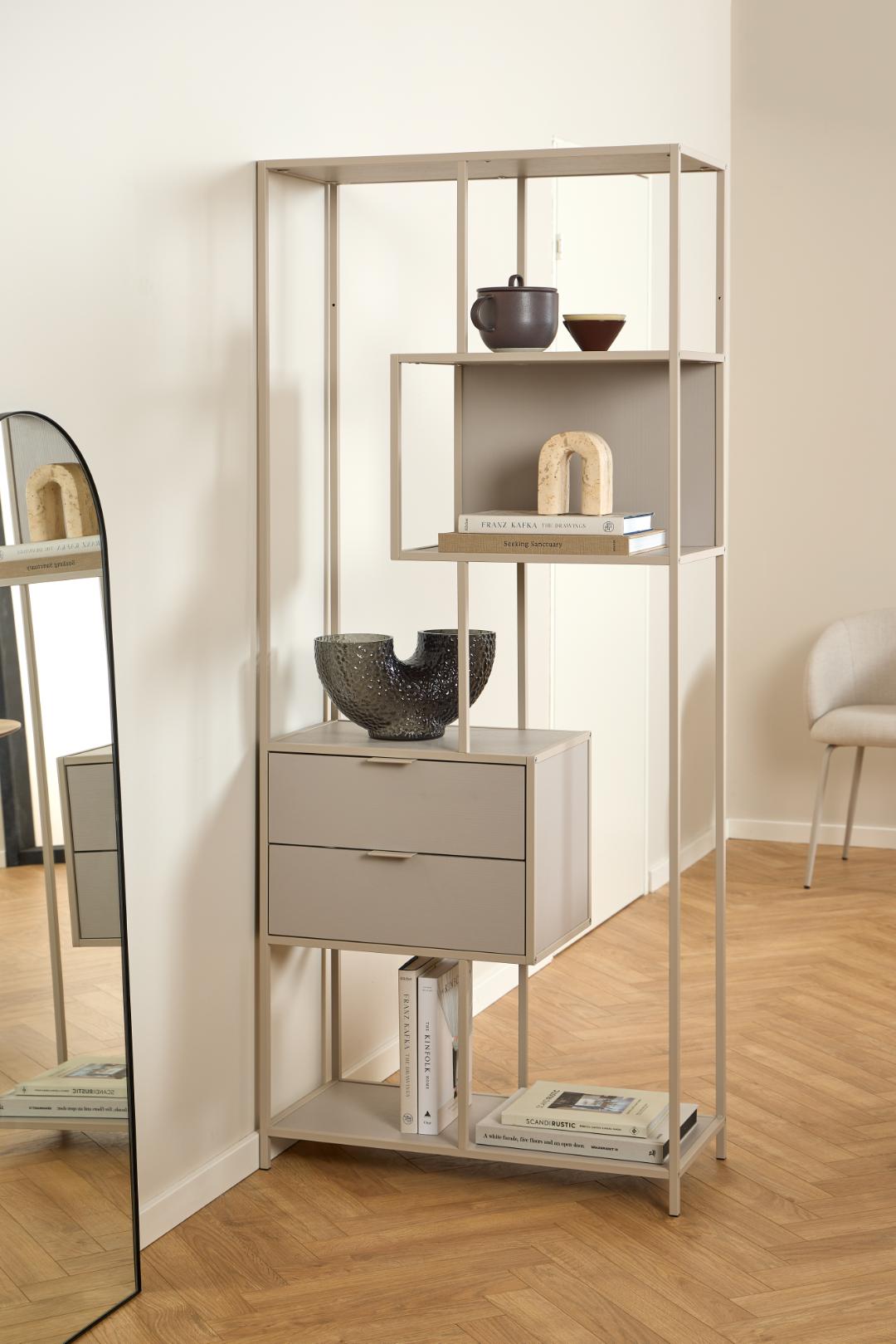 Boekenkast Beline Grijs 77 cm - Afbeelding 8