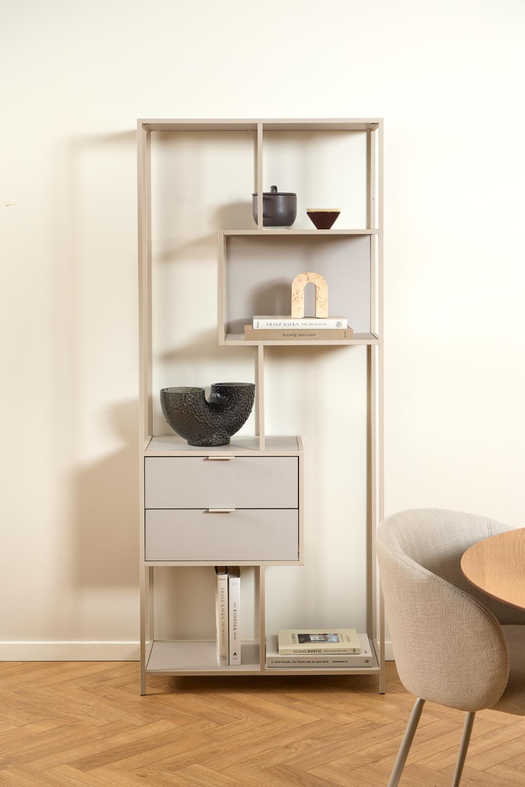 Boekenkast Beline Grijs 77 cm - Afbeelding 9